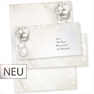TATMOTIVE 25 Sets Weihnachtsbriefpapier ELEGANCE mit Umschläge Briefpapier Weihnachten
