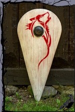 Larp Polster Normannen Drachenschild Wolf weiss - 115cm  Epic Armoury