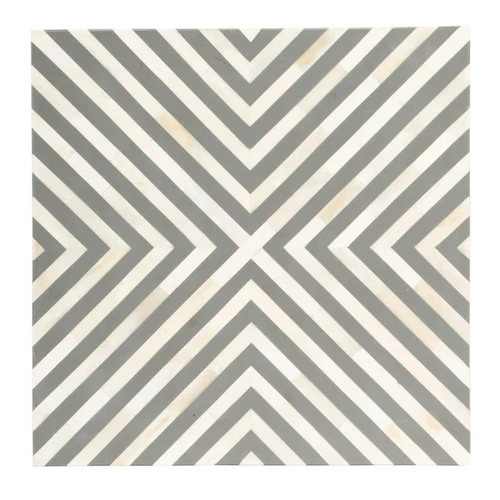 Butler Anais White And Grey Bone Inlay End Table - Picture 3 of 11