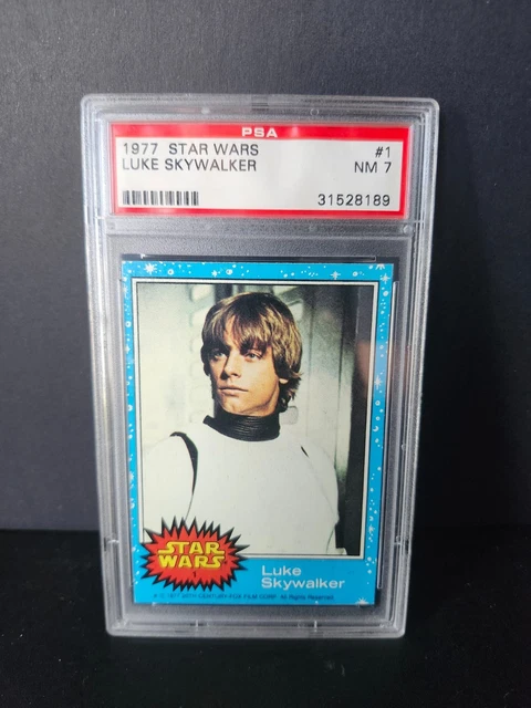 Luke Skywalker 1977 #1 RC Rookie Card Star Wars PSA GRADED NM 7
