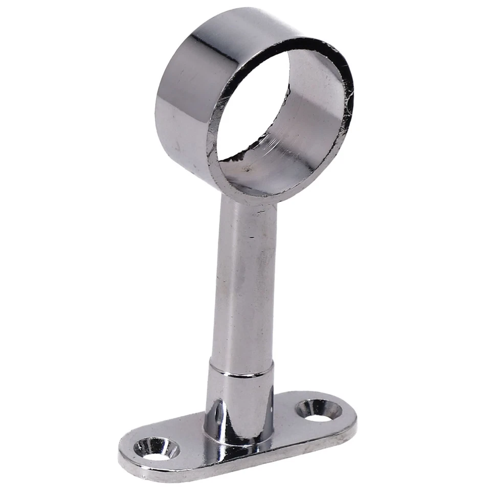 Stylish 25mm For Wardrobe Rail Rod Socket with Round Chrome Support Bracket - Image 4 of 4