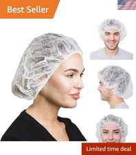 Unisex Bouffant Caps Disposable Hair Nets Large 24 Inch Pack of 100