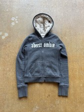 Abercrombie  Fitch Faux Fur Style Lined Zip Up Hoodie Jacket Y2K Girls Kids XL