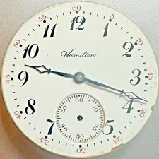 1908 16S HAMILTON 972 M 1 17J Adj OF PS Pocket Watch Movement RUNS S95