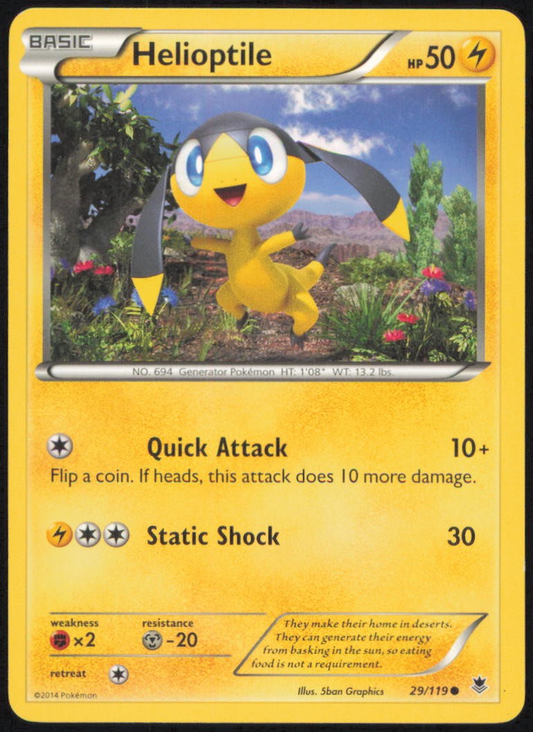 HELIOPTILE 29/119 COMMON PHANTOM FORCES POKEMON LIGHTLY PLAYED