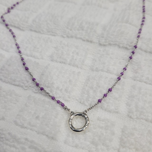 James Avery Enamel Beaded Chain Changeable Charm Holder Necklace