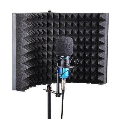 2Panel 20x14'' Microphone Recording Sound Absorber Acoustic Foam Isolation Shield