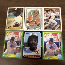 Eddie Murray 6 Baseball Card Lot Including 1982 Fleer Pack Fresh HOF