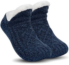 Kids Slipper Socks Non-Slip Fluffy Fleece Lined Warm Indoor Socks Age 4-6 Boy...