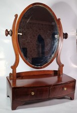 Antique Edwardian Oval Toilet Mirror Dressing Table Mahogany Georgian Revival