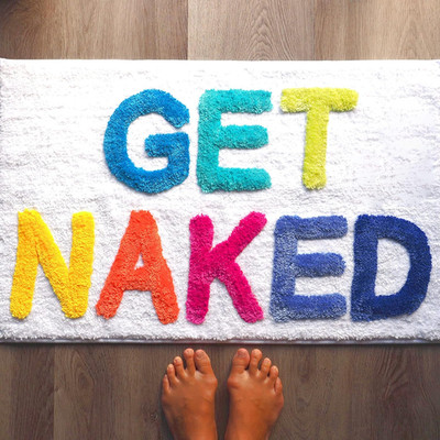 Evovee Get Naked Bath Mat Funny Cute Bathroom Rugs Get Naked Rug Shower Funny Ba