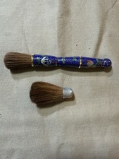 Vintage Cloisonne Handled Chinese Calligraphy Brush Set - Original Box