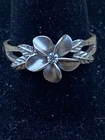 Vintage Sterling Silver 925 Flower Ring with Clear Stone Flower Design SZ 9