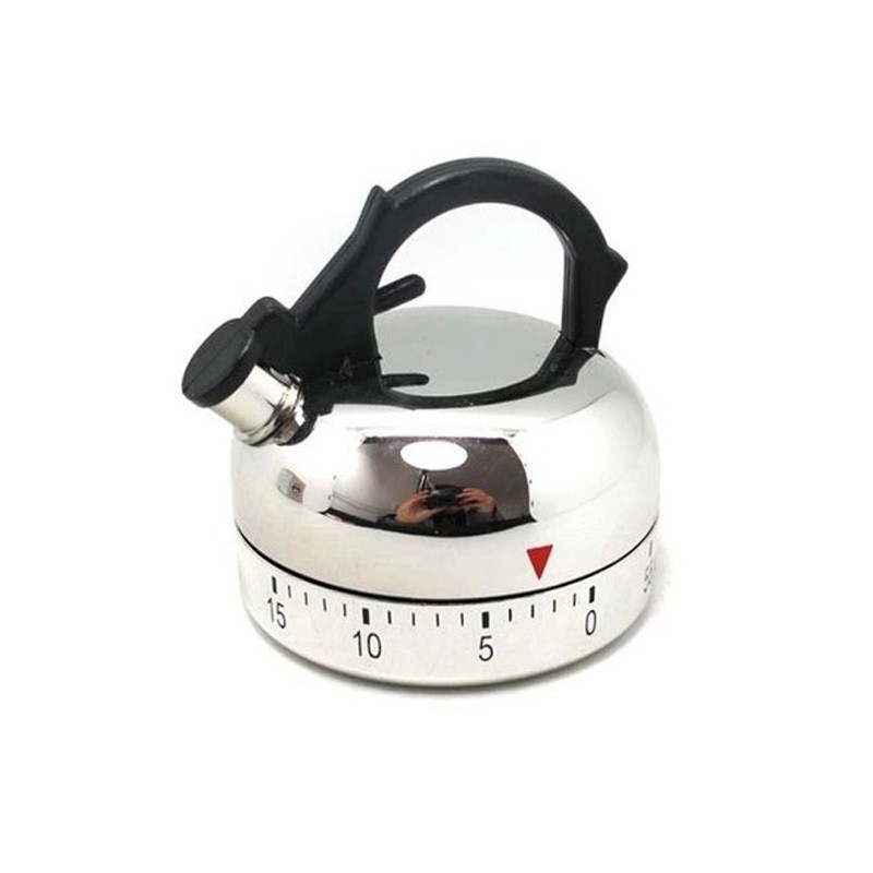 Kitchen Teapot Shaped Cooking Timer - Manual Wind Up 60 Minutes Countdown Timer