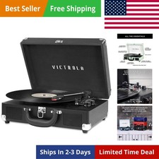 Journey Bluetooth Portable Suitcase Record Player   with Built-in Speakers, 3...