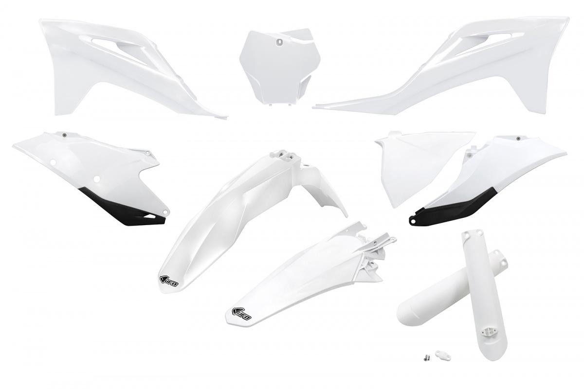 UFO Plastic Kit Fairing Set Front Rear Left Right White for GasGas 125 EX 21-23