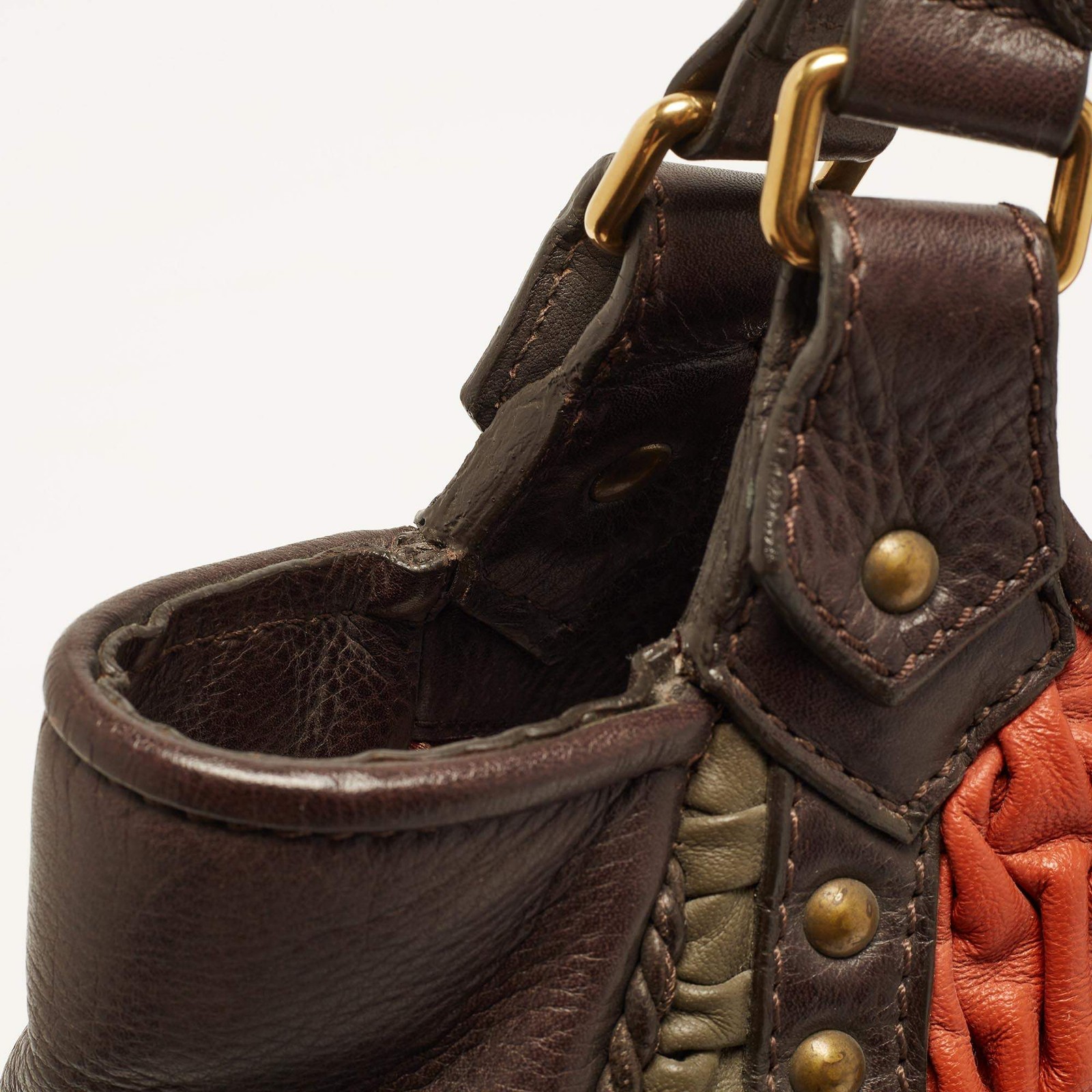 Etro Multicolor Textured Leather Studded Tote — image 7