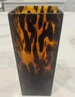 Vintage Tortoise Shell Leopard Print 8” Vase Murano Style