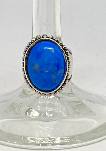 Vintage Premier Designs Ring  Blue Silver Tone Costume Jewelry