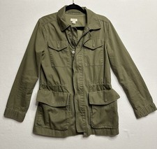 J Crew Green Military Jacket Zip Button Small