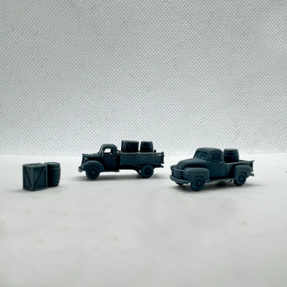 SSMODEL 1:160 Classic Pickup Truck Set With Cargo For Railway Scenery - Image 3 of 4