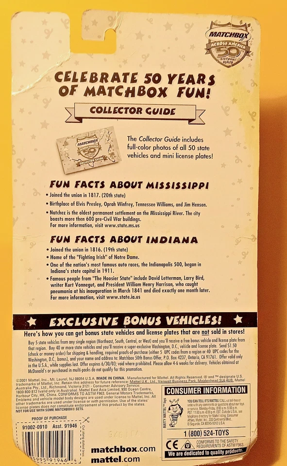 Matchbox Across America 2-Pack and Collector Guide NEW Oregon South Carolina - Image 2 of 4