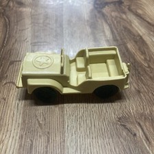 Vintage 1970's Plastic Army Rare Yellow Jeep No. 702 Might be Durham