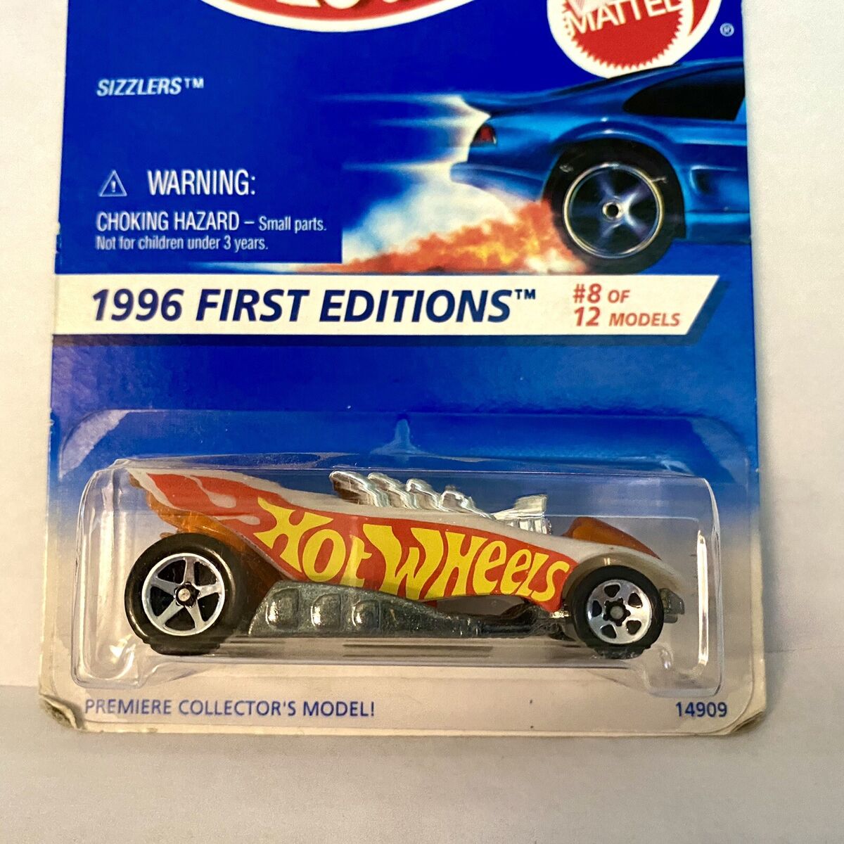 1996 Hot Wheels First Editions Sizzlers #8 of 12 #369 White 1996 Hot Wheels First Editions Sizzlers #8 of 12 #369 White