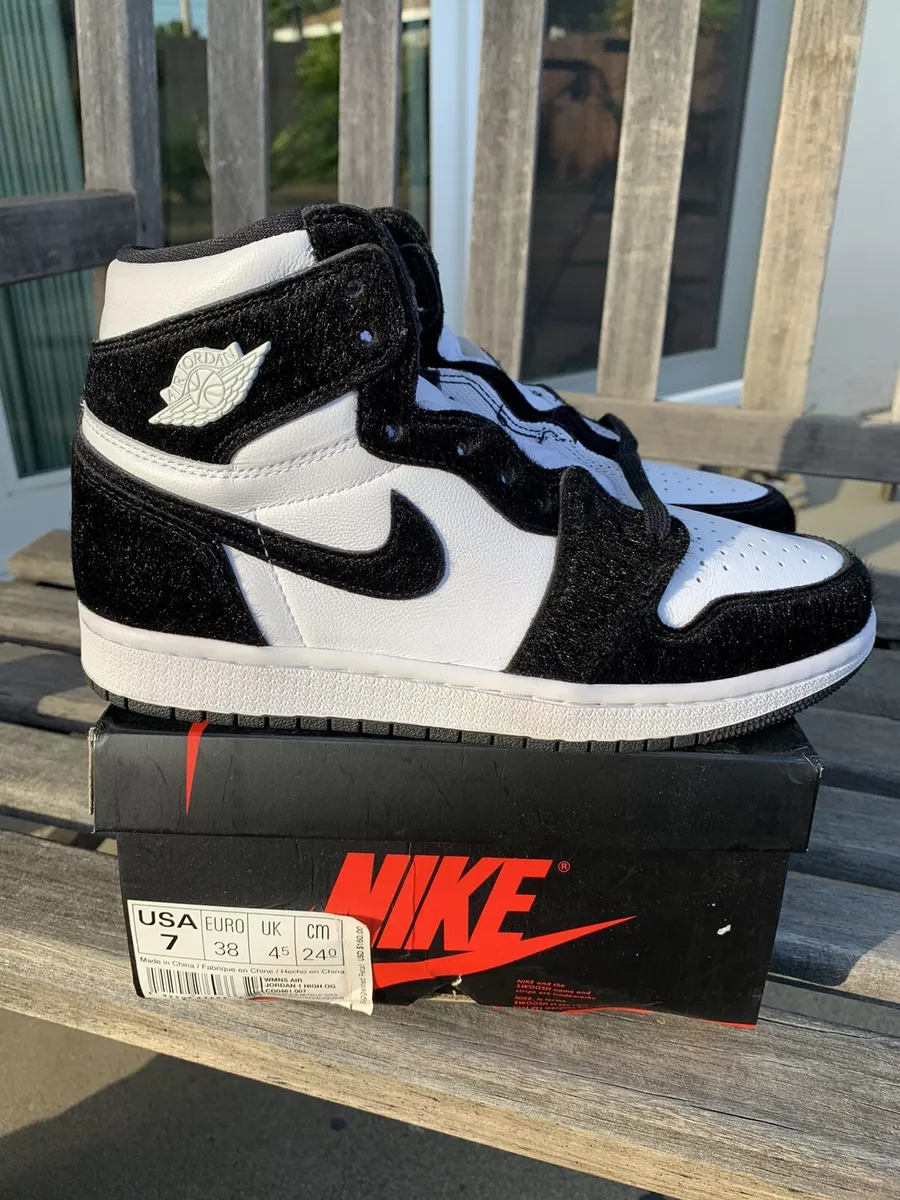 Nike Air Jordan 1 Retro OG Women&#039;s 7 / 5.5y Panda hair black | eBay