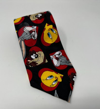 Looney Tunes Mania 1996 Vintage mens tie Taz Tweetie Bugs Hearts Valentines LOVE
