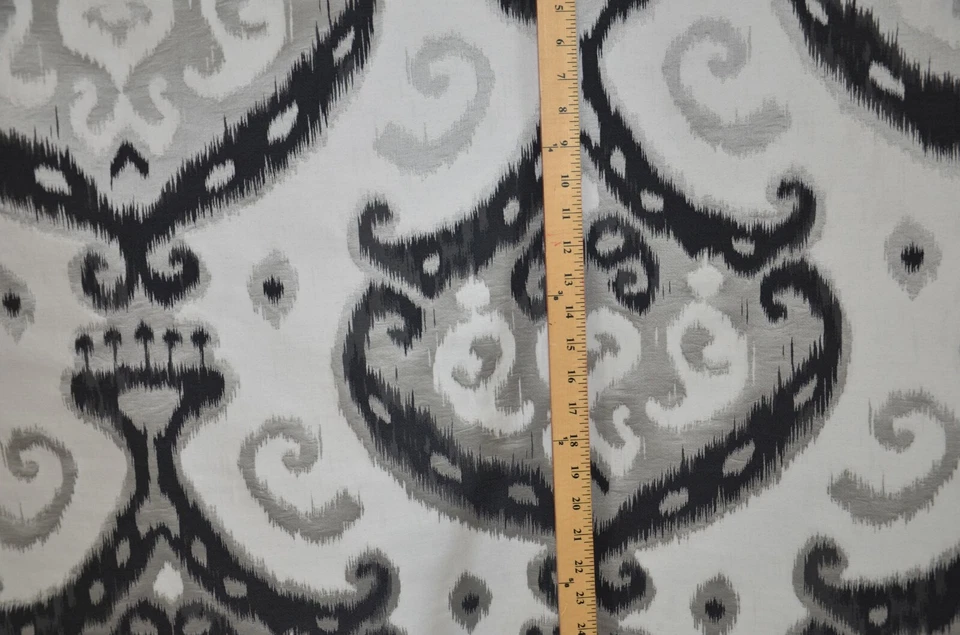 Drapery Upholstery Jacquard Fabric Ikat -White, Silver, Black 4 Yrd 32" ,W x 56" - Image 3 of 4