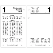 AT-A-GLANCE 2025 Desk Calendar Refill, Daily, 3-1/2" x 6", Standard, Financial