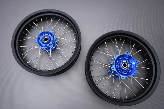 Spoked Supermoto Front + Rear Wheels Rims For SUZUKI DR 650 SE