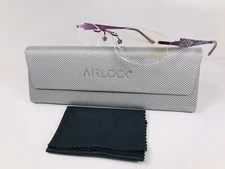New Marchon Airlock Purple SHATTERED 201 505 Eyeglasses 50mm with Case & Cloth