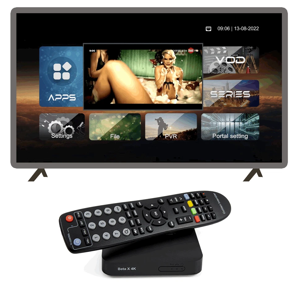 Golden Interstar Beta X 4K IPTV-Box UHD HDR Dual-WiFi HDMI USB IP-Receiver Linux - Bild 2 von 4