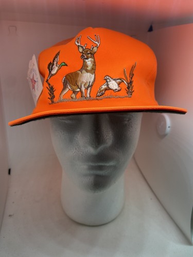 1980s Blaze Orange Snapback Hunting Hat 