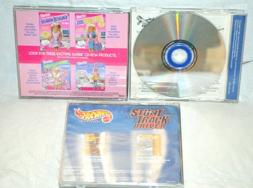 Hot Wheels Stunt Track Driver Barbie Print n Play Canon Creative 3- CD ROM Lot - Picture 7 of 9