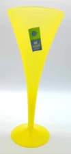 Vintage 80s Koziol West Germany Yellow Recycled Plastic Champagne Flute -Sticker