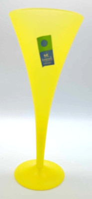 Vintage 80s Koziol West Germany Yellow Recycled Plastic Champagne Flute -Sticker