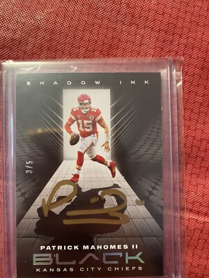 2020 Panini Black Patrick Mahomes (MVP)II Shadow Ink AUTO #'d 3/5 Gold Ink&ball
