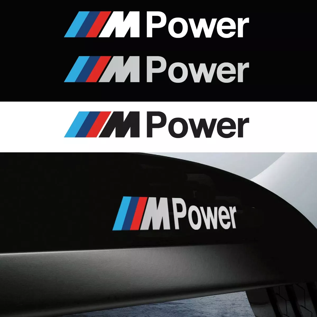 BMW M Power logo car stickers ( Pair of 2 )