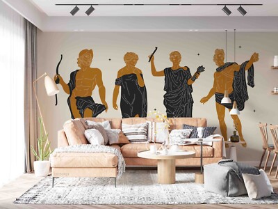 3D Sculpture Hellenes Star Arrow Self-adhesive Removeable Wallpaper Wall Mural