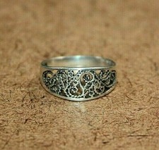 Sterling Silver Openwork Filigree Design Band Ring Size 6.75 011WEIR