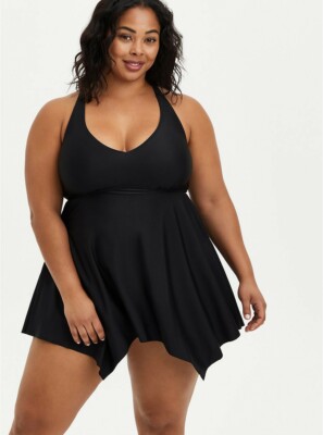 Torrid Black Swim Dress Hankey Hem New NWT 00X