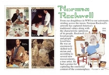 US Stamp Scott #2840, 50c, Norman Rockwell, Sheet of 4, MNH SCV$4.50