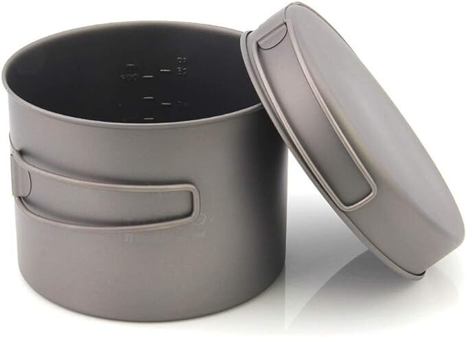 Toaks Titanium Backpacking Cookware Pot with Frying Pan Lid Toaks Titanium Backpacking Cookware Pot with Frying Pan Lid