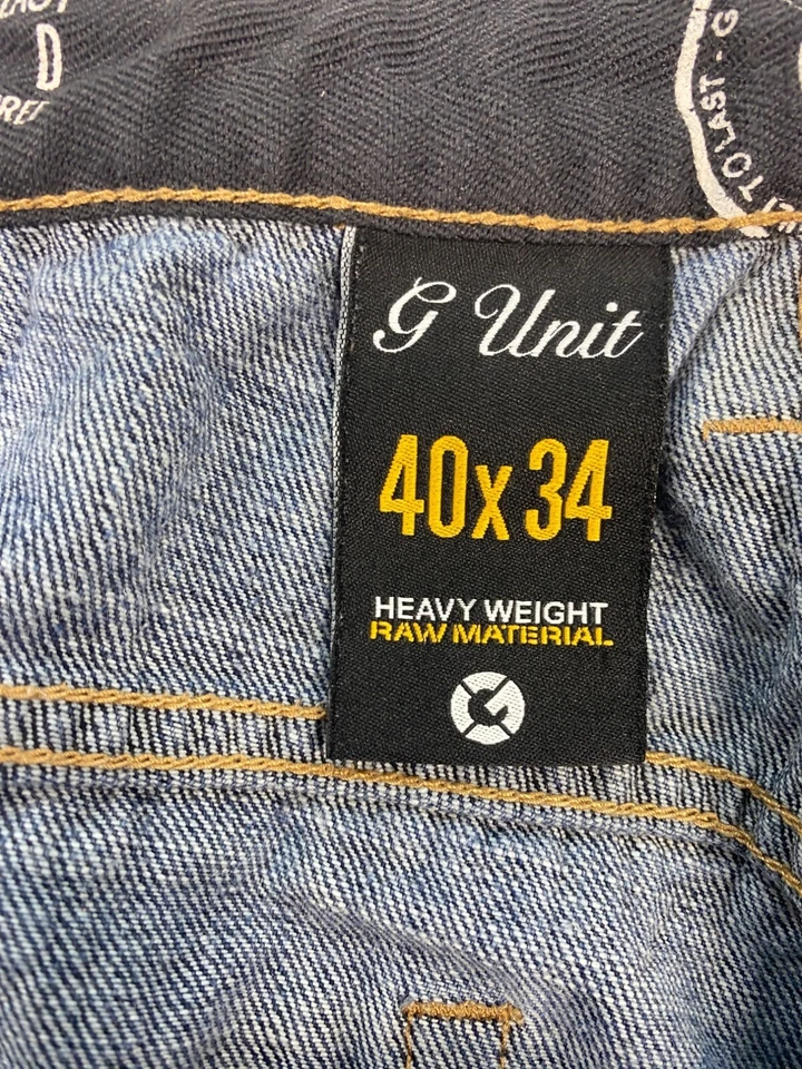 Vtg G Unit Jeans Mens 40x34 Heavyweight Raw Baggy 50 Cent Hip Hop 90s Y2K Skater - Image 3 of 4