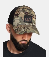 Under Armour Men's UA Hunt Trucker Hat 1386655-988 UA Forest 2.0 Camo/Black OSFM