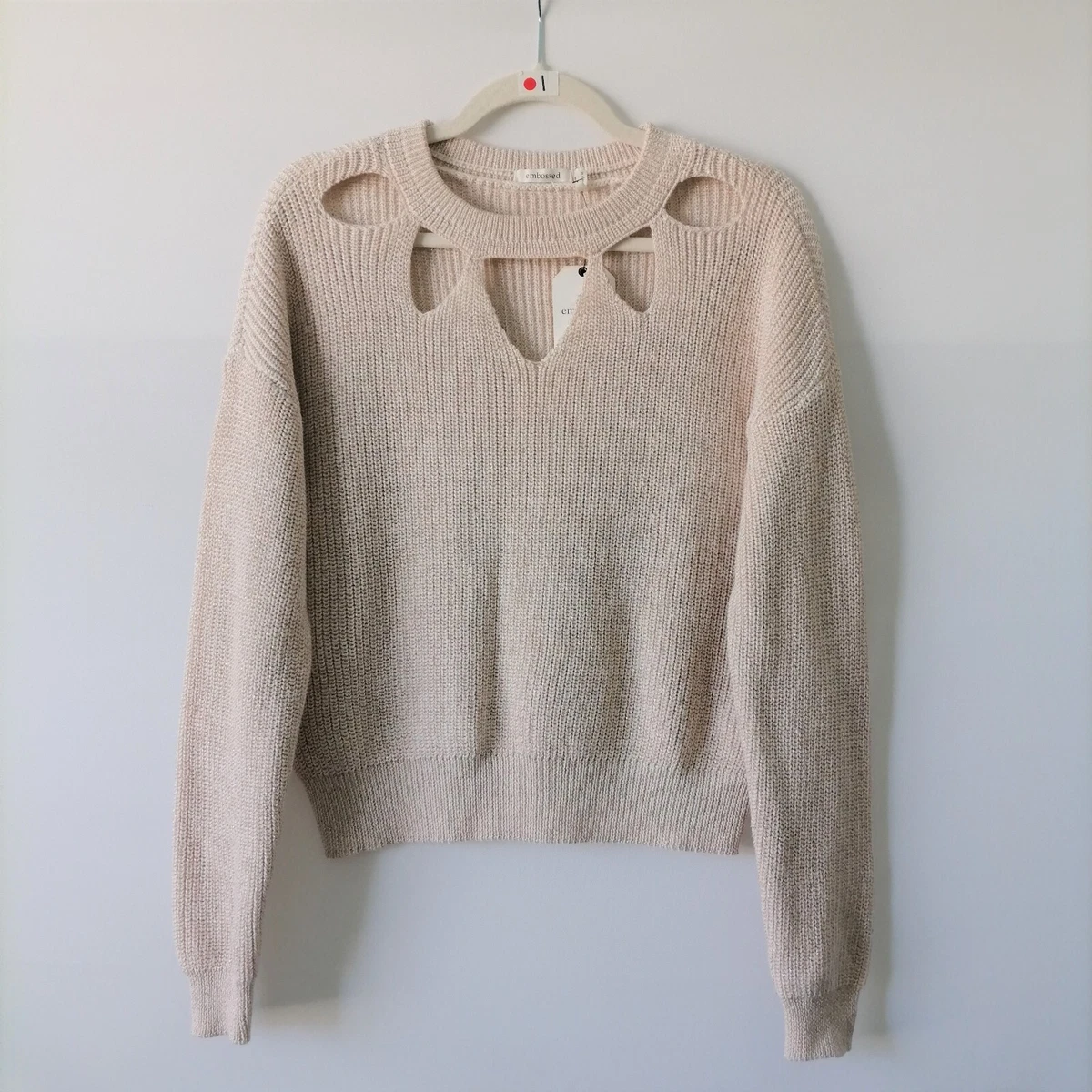 Beige ribbed deals sweater