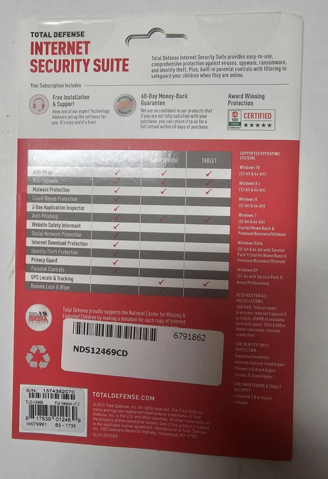 Total Defense  Internet Security Suite Protection for 3 Devices 1 Year. 2015 - Image 2 of 2